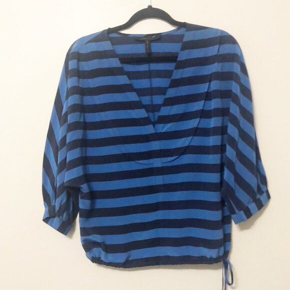 BCBG Hali Silk Stripe Blouse Size Small - Picture 3 of 5